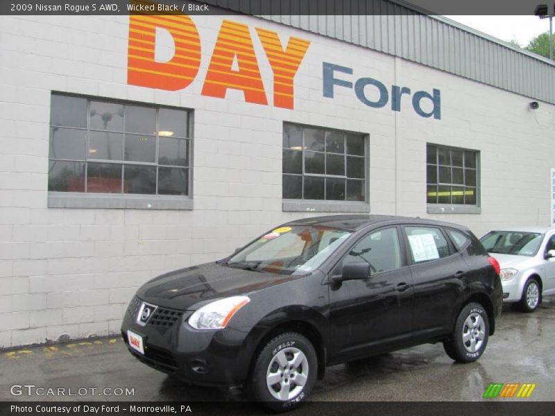 Wicked Black / Black 2009 Nissan Rogue S AWD