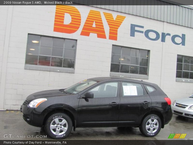 Wicked Black / Black 2009 Nissan Rogue S AWD