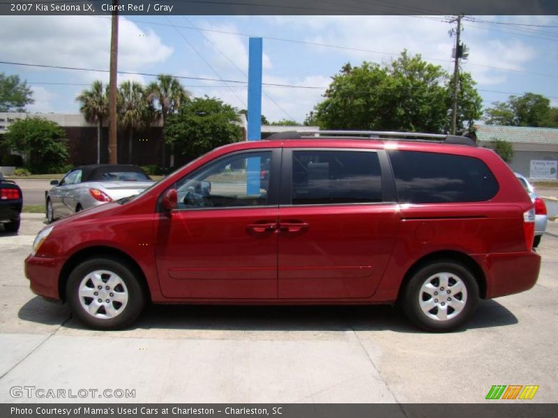 Claret Red / Gray 2007 Kia Sedona LX
