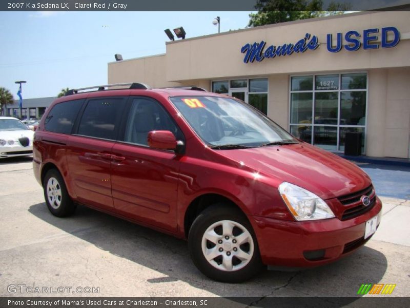 Claret Red / Gray 2007 Kia Sedona LX