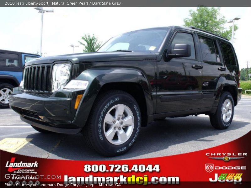 Natural Green Pearl / Dark Slate Gray 2010 Jeep Liberty Sport