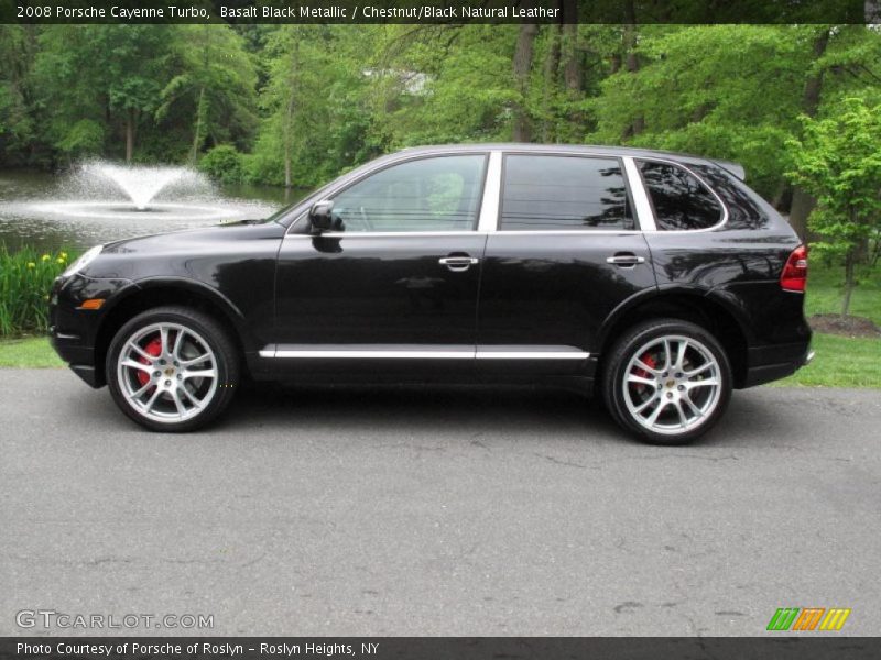 Basalt Black Metallic / Chestnut/Black Natural Leather 2008 Porsche Cayenne Turbo
