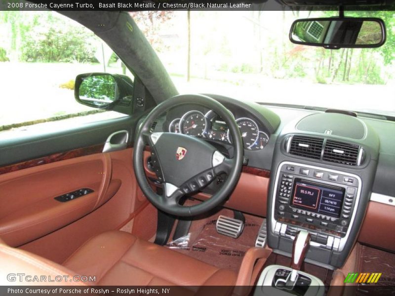 Basalt Black Metallic / Chestnut/Black Natural Leather 2008 Porsche Cayenne Turbo