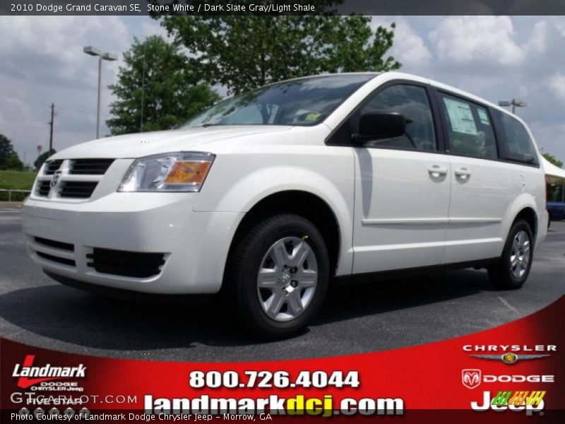 Stone White / Dark Slate Gray/Light Shale 2010 Dodge Grand Caravan SE