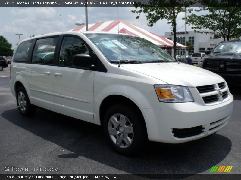 Stone White / Dark Slate Gray/Light Shale 2010 Dodge Grand Caravan SE