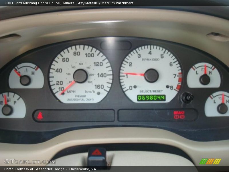 Mineral Grey Metallic / Medium Parchment 2001 Ford Mustang Cobra Coupe