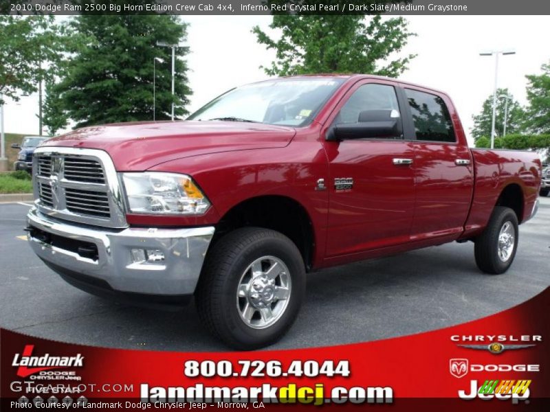 Inferno Red Crystal Pearl / Dark Slate/Medium Graystone 2010 Dodge Ram 2500 Big Horn Edition Crew Cab 4x4