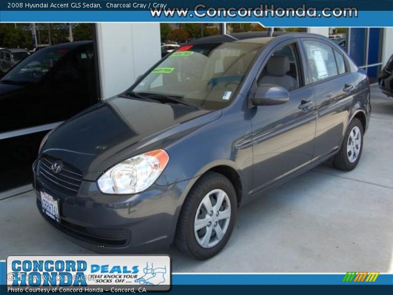 Charcoal Gray / Gray 2008 Hyundai Accent GLS Sedan