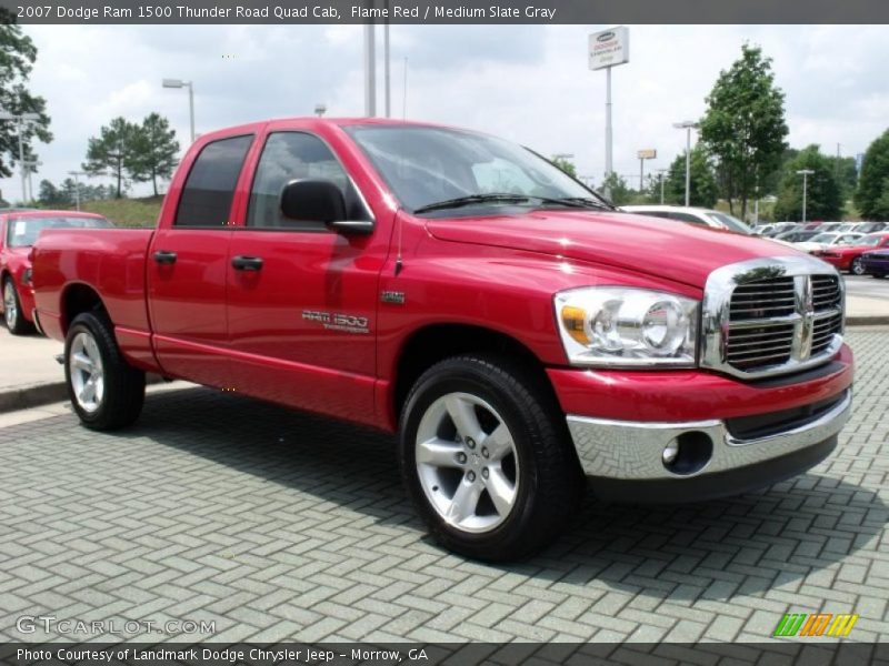 Flame Red / Medium Slate Gray 2007 Dodge Ram 1500 Thunder Road Quad Cab