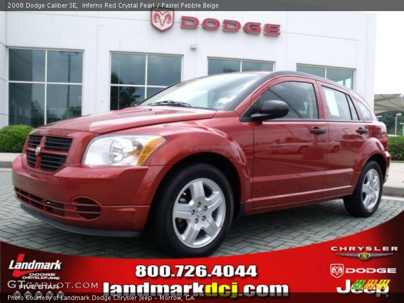 Inferno Red Crystal Pearl / Pastel Pebble Beige 2008 Dodge Caliber SE