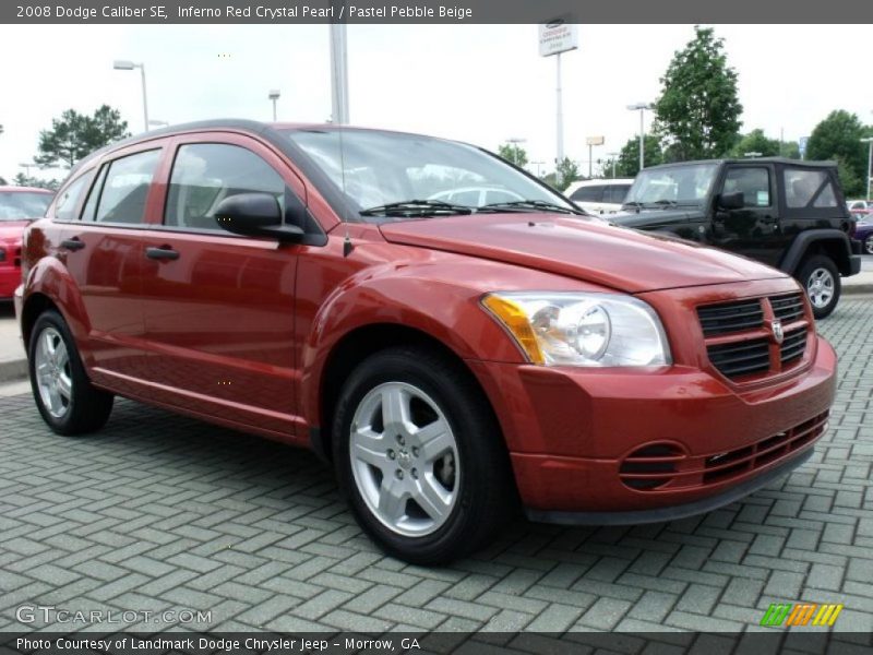 Inferno Red Crystal Pearl / Pastel Pebble Beige 2008 Dodge Caliber SE
