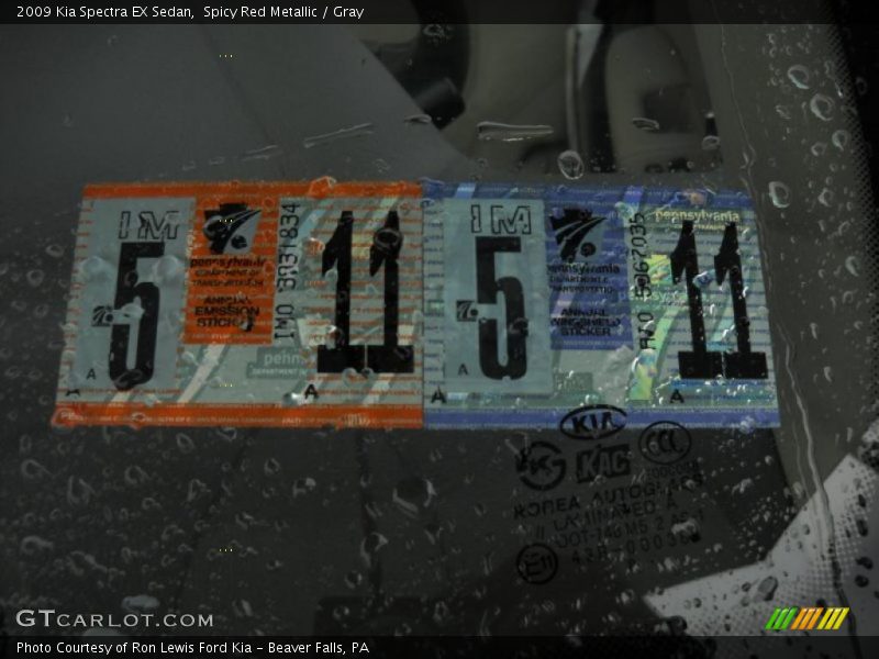 Spicy Red Metallic / Gray 2009 Kia Spectra EX Sedan
