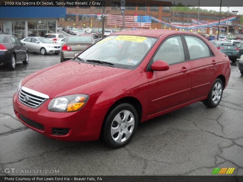 Spicy Red Metallic / Gray 2009 Kia Spectra EX Sedan