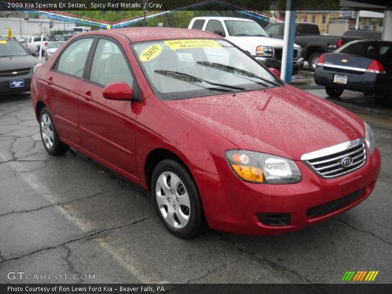 Spicy Red Metallic / Gray 2009 Kia Spectra EX Sedan