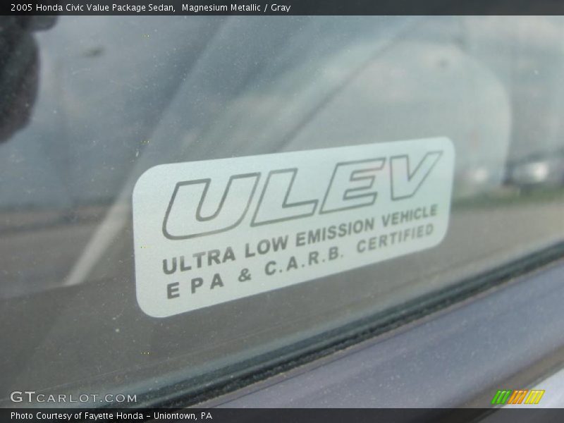 Magnesium Metallic / Gray 2005 Honda Civic Value Package Sedan