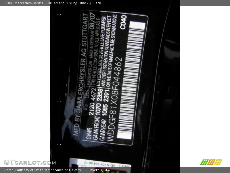 Black / Black 2008 Mercedes-Benz C 300 4Matic Luxury