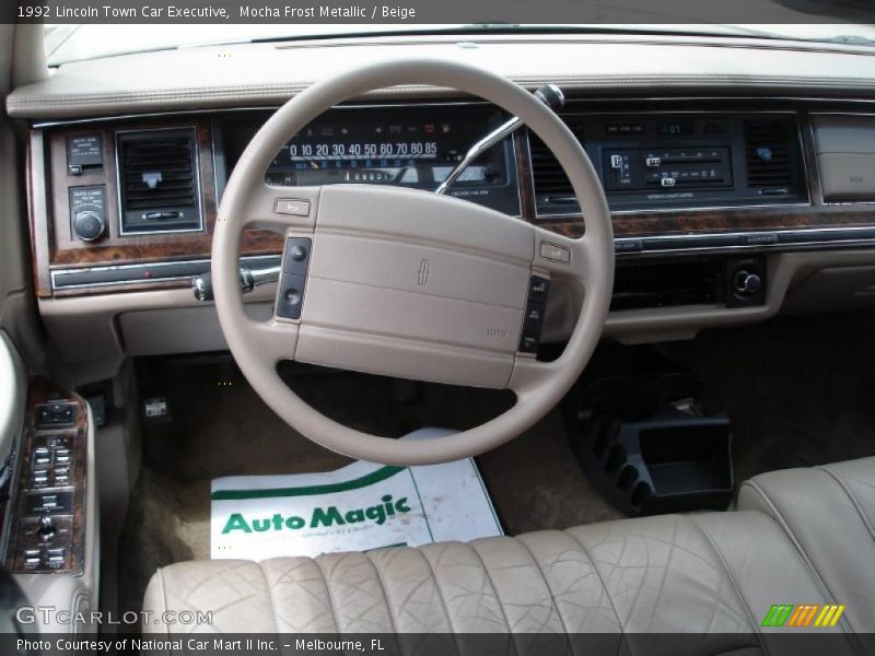 Mocha Frost Metallic / Beige 1992 Lincoln Town Car Executive
