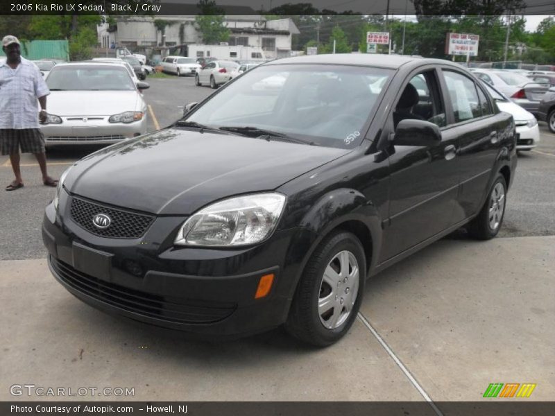 Black / Gray 2006 Kia Rio LX Sedan