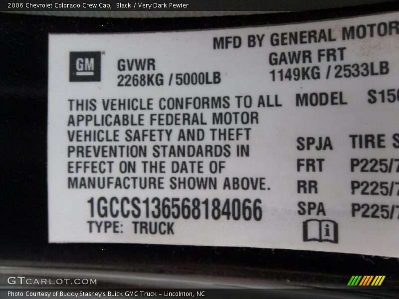 Black / Very Dark Pewter 2006 Chevrolet Colorado Crew Cab