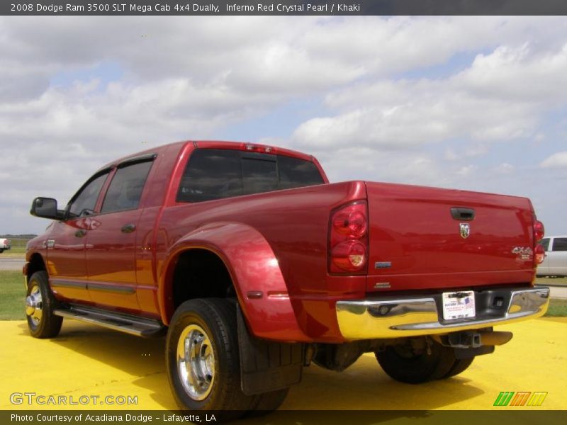 Inferno Red Crystal Pearl / Khaki 2008 Dodge Ram 3500 SLT Mega Cab 4x4 Dually