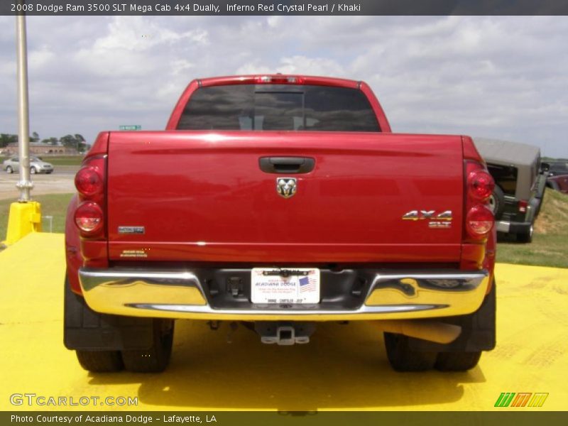 Inferno Red Crystal Pearl / Khaki 2008 Dodge Ram 3500 SLT Mega Cab 4x4 Dually