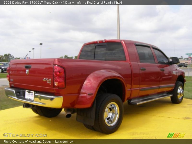 Inferno Red Crystal Pearl / Khaki 2008 Dodge Ram 3500 SLT Mega Cab 4x4 Dually