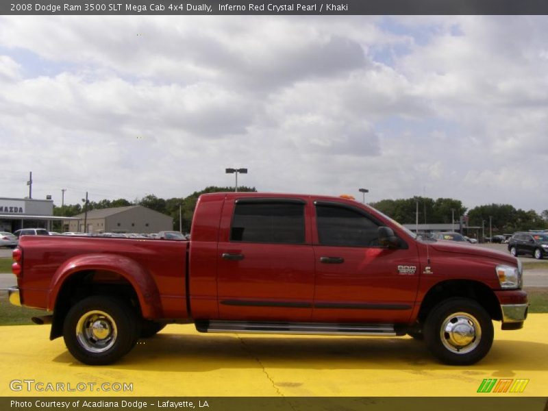 Inferno Red Crystal Pearl / Khaki 2008 Dodge Ram 3500 SLT Mega Cab 4x4 Dually