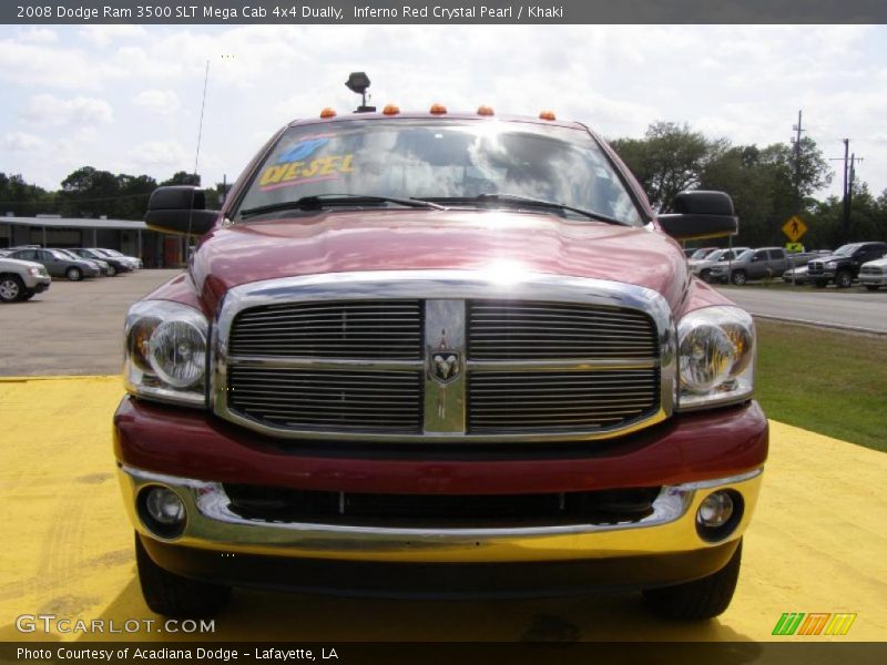 Inferno Red Crystal Pearl / Khaki 2008 Dodge Ram 3500 SLT Mega Cab 4x4 Dually