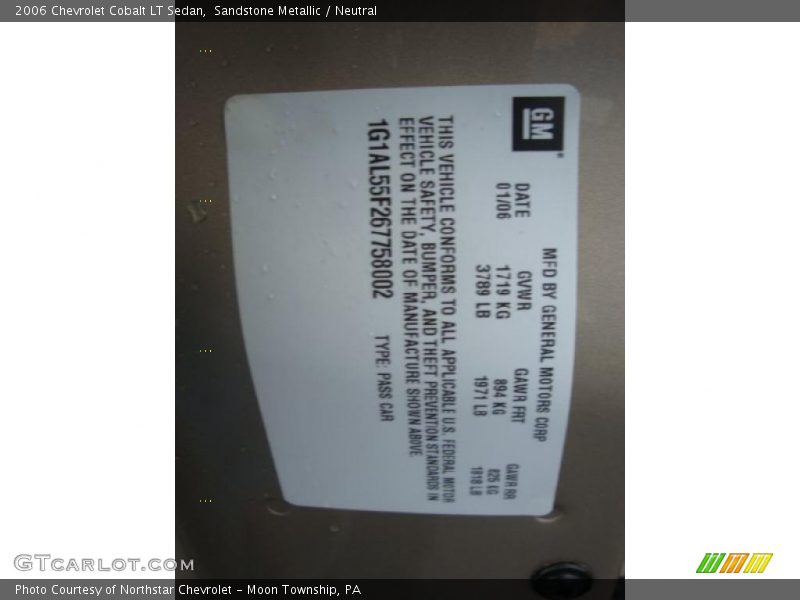 Sandstone Metallic / Neutral 2006 Chevrolet Cobalt LT Sedan