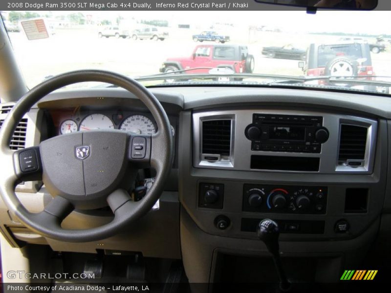 Inferno Red Crystal Pearl / Khaki 2008 Dodge Ram 3500 SLT Mega Cab 4x4 Dually