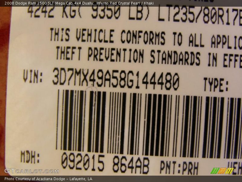 Inferno Red Crystal Pearl / Khaki 2008 Dodge Ram 3500 SLT Mega Cab 4x4 Dually