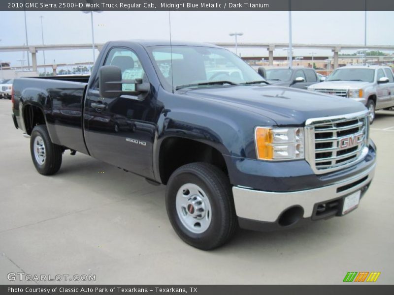 Midnight Blue Metallic / Dark Titanium 2010 GMC Sierra 2500HD Work Truck Regular Cab