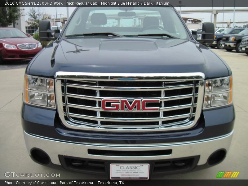 Midnight Blue Metallic / Dark Titanium 2010 GMC Sierra 2500HD Work Truck Regular Cab