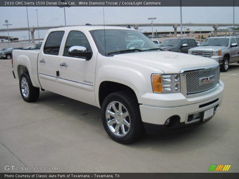 White Diamond Tricoat / Cocoa/Light Cashmere 2010 GMC Sierra 1500 Denali Crew Cab