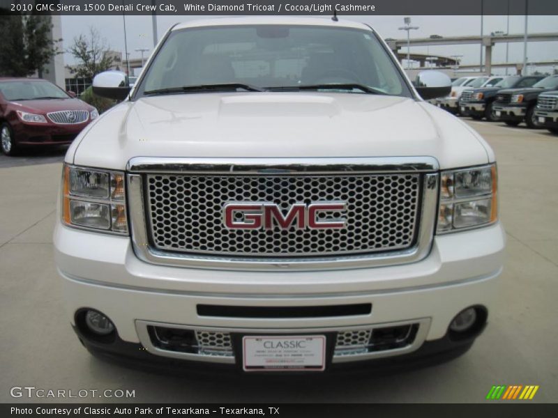 White Diamond Tricoat / Cocoa/Light Cashmere 2010 GMC Sierra 1500 Denali Crew Cab