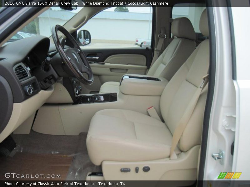 White Diamond Tricoat / Cocoa/Light Cashmere 2010 GMC Sierra 1500 Denali Crew Cab