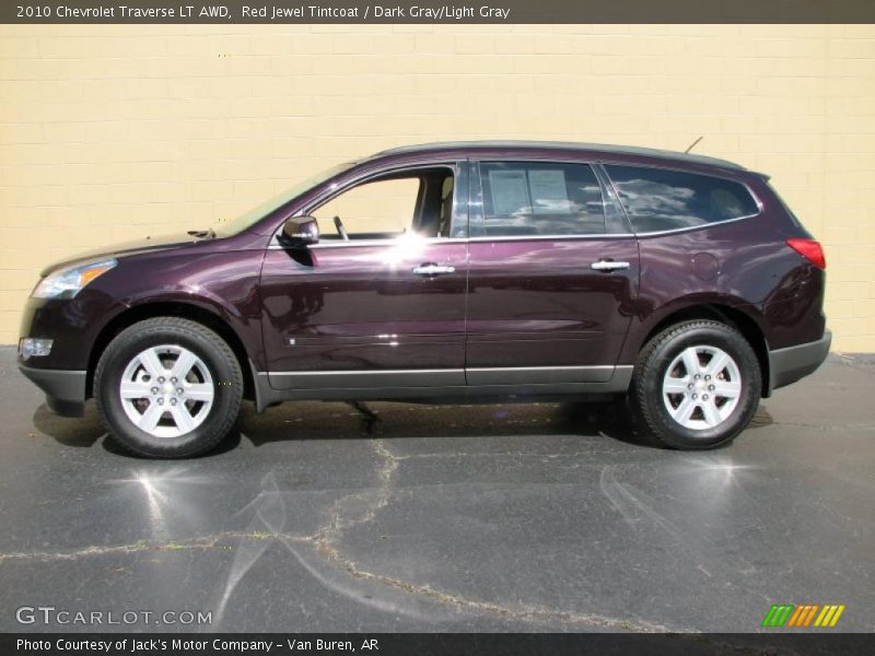 Red Jewel Tintcoat / Dark Gray/Light Gray 2010 Chevrolet Traverse LT AWD