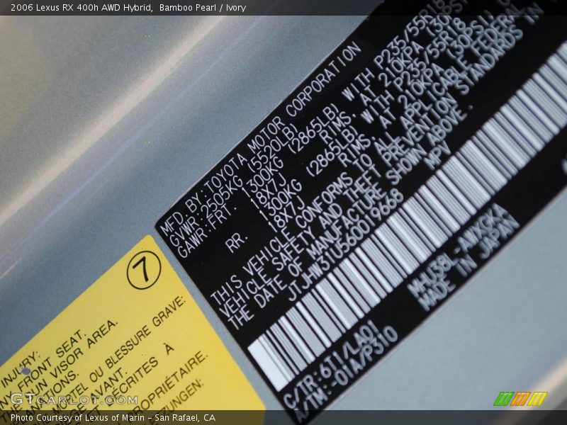 Bamboo Pearl / Ivory 2006 Lexus RX 400h AWD Hybrid