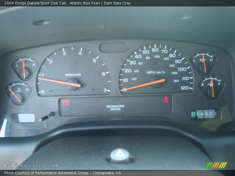 Atlantic Blue Pearl / Dark Slate Gray 2004 Dodge Dakota Sport Club Cab