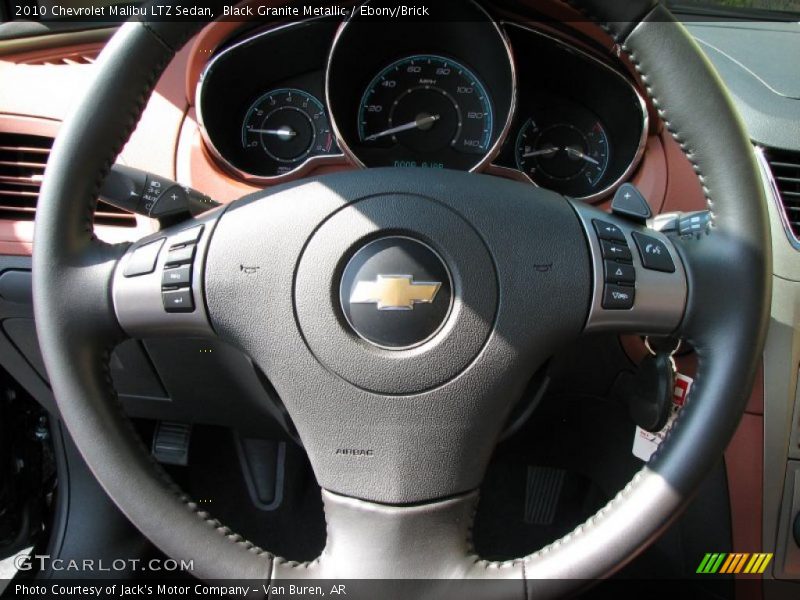 Black Granite Metallic / Ebony/Brick 2010 Chevrolet Malibu LTZ Sedan