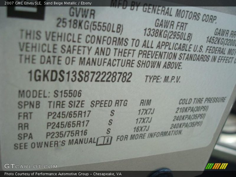 Sand Beige Metallic / Ebony 2007 GMC Envoy SLE