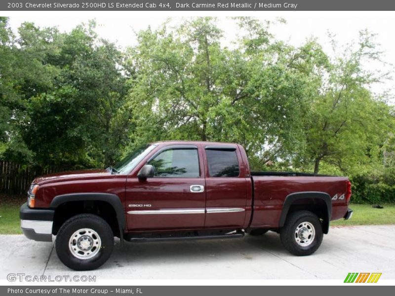 Dark Carmine Red Metallic / Medium Gray 2003 Chevrolet Silverado 2500HD LS Extended Cab 4x4