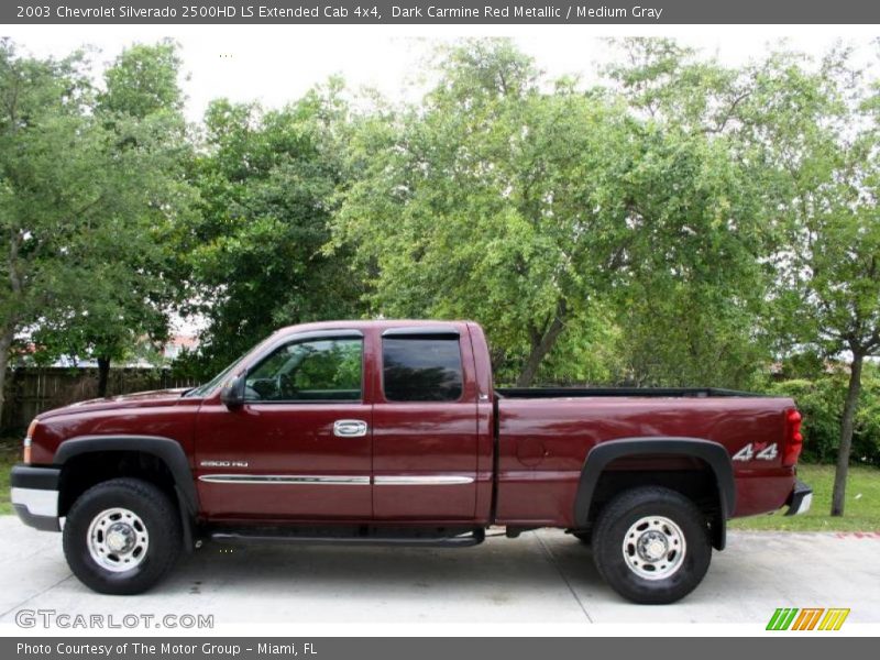 Dark Carmine Red Metallic / Medium Gray 2003 Chevrolet Silverado 2500HD LS Extended Cab 4x4