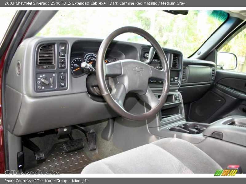 Dark Carmine Red Metallic / Medium Gray 2003 Chevrolet Silverado 2500HD LS Extended Cab 4x4