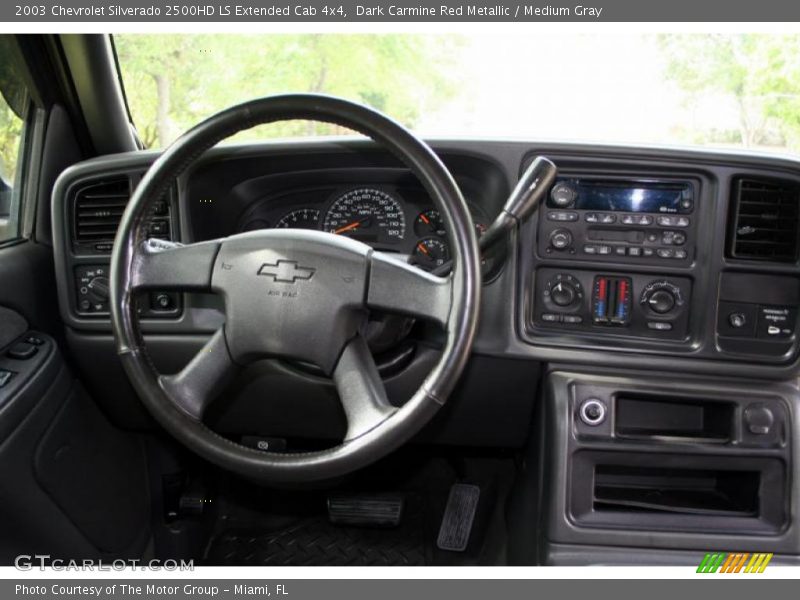 Dark Carmine Red Metallic / Medium Gray 2003 Chevrolet Silverado 2500HD LS Extended Cab 4x4