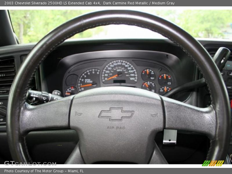 Dark Carmine Red Metallic / Medium Gray 2003 Chevrolet Silverado 2500HD LS Extended Cab 4x4