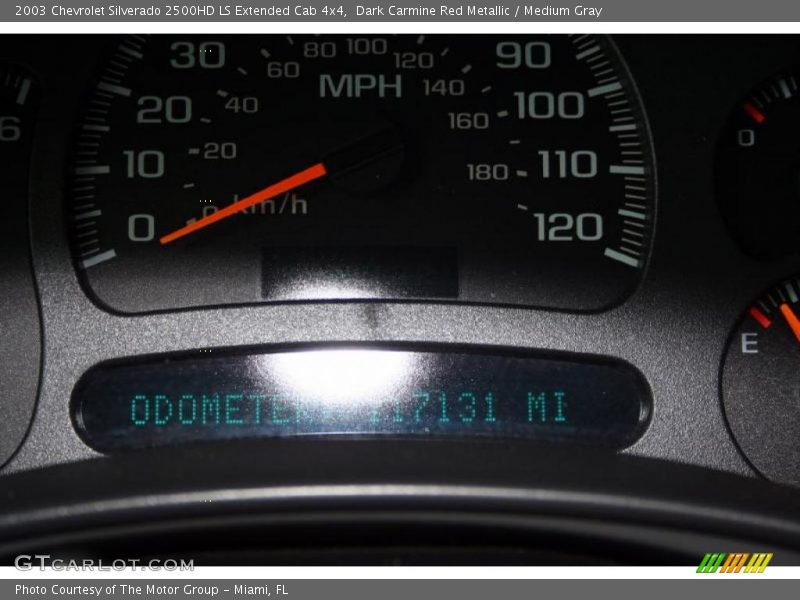 Dark Carmine Red Metallic / Medium Gray 2003 Chevrolet Silverado 2500HD LS Extended Cab 4x4