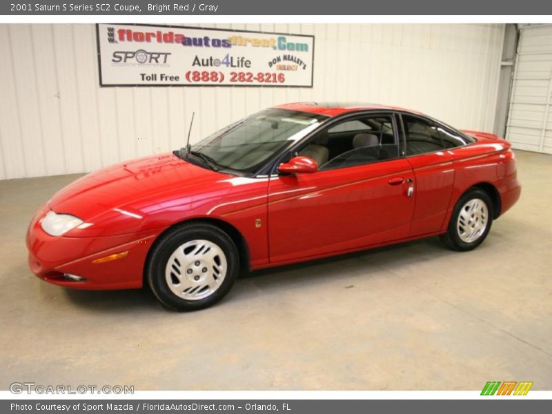 Bright Red / Gray 2001 Saturn S Series SC2 Coupe