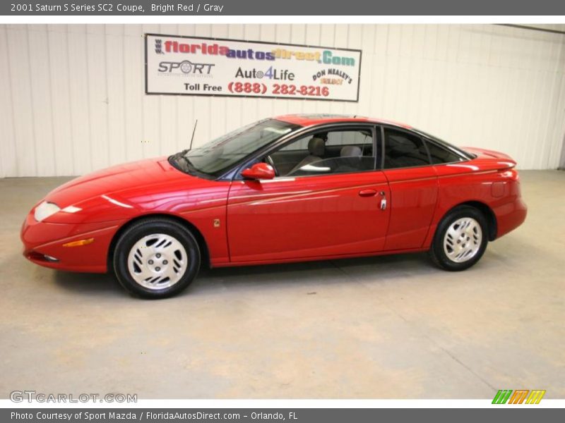 Bright Red / Gray 2001 Saturn S Series SC2 Coupe