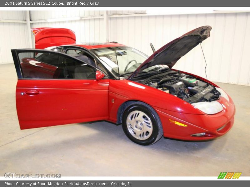 Bright Red / Gray 2001 Saturn S Series SC2 Coupe